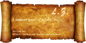 Lemberger Zalán névjegykártya